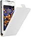 Produktbild mumbi PREMIUM Leder Flip Case für Sony Xperia M2 / M2 Aqua Tasche weiss