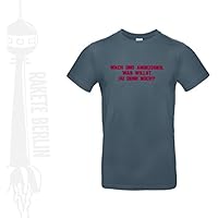 Herren T-Shirt 'Wach und angezogen. Was willst du denn noch?' Baumwolle