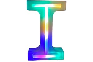 Nordstylee Letras de luces LED iluminadas, letras de neón, luces de noche para pared, fiesta de cumpleaños, Navidad, decoración de boda, letras coloridas (I)