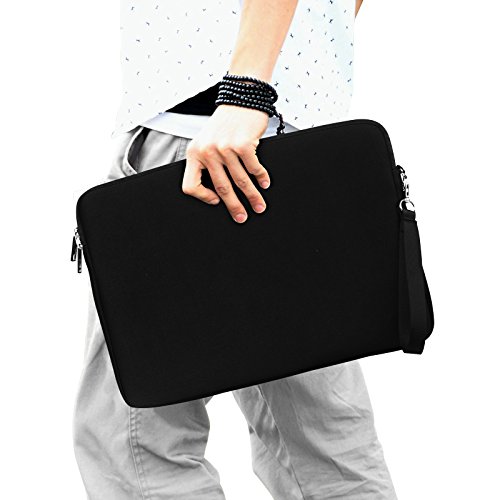 Lavievert weiches Neopren Hülle Sleeve Laptoptasche, Schutzhülle Tasche für 13 Zoll MacBook Air / Pro / Pro Retina und 13-13,3 Zoll Laptop / Notebook Computer / Ultrabook mit dem Reißverschluss (Farbe: Schwarz/Pink) (Schwarz) - 7