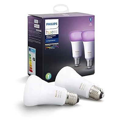 Philips Hue Ampoules LED Connectées White & Color Ambiance E27 Compatible Bluetooth, Fonctionne avec Alexa Pack de 2