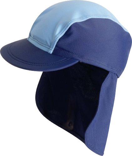 Playshoes Boy's UV Sun Protection Swim Sunhat Surfer Cap, Blue (Navy/Lightblue), Large (Manufacturer Size:53cm)