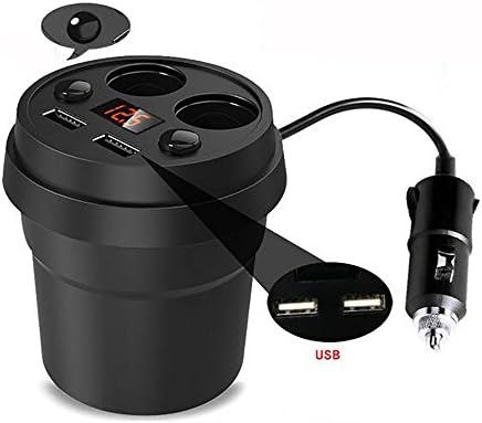 LPY-2 USB Charger Socket Power Outlet 2.1A &amp; 2.1A with 12-24V Voltmeter LED Digital Display for Car Boat Marine Mobile
