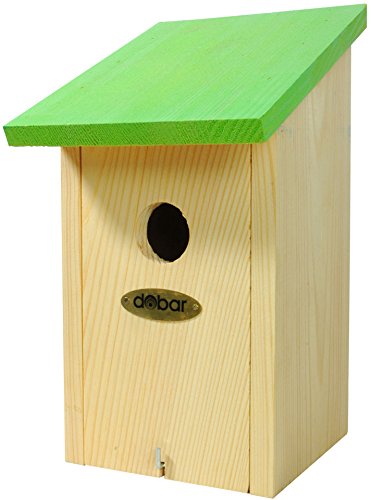 dobar 37022e Dekorativer Nistkasten mit Dach mit Öffnungsklappe zum Reinigen, hellgrün - 2