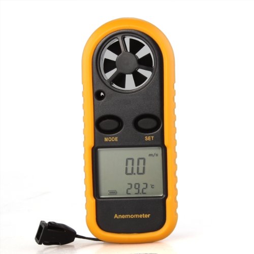 LCD Digital Windmesser Anemometer Windgeschwindigkeit Temperaturerfassung