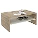 Produktbild CARO-Möbel Couchtisch oder TV Lowboard Fernsehtisch Lexa, in Sonoma Eiche weiß, 100 x 60 cm, mit Ablagefach