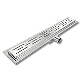 flache dusche siphon Modernes Design Duschrinne 80 cm aus Edelstahl mit Fliesenflansch, 3 reihig Schlitz_RN-080A