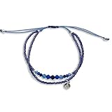 Pulsera Doble Cordón Fino de Nylon color Azul Celeste