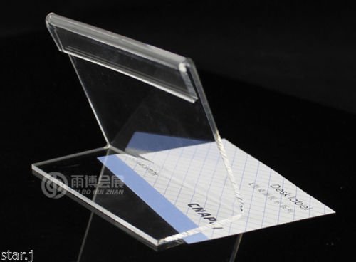 Soporte de acr lico de la etiqueta de la tarjeta de nombre del precio
del sostenedor de la exhibici n de la muestra de Earlywish 55x85mm
20pcs pk