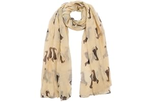 World of Shawls Pug Dog, Dachshund Dogs, Spaniel Dog, Jack Russell Print Scarf - All Seasons Lovely Soft Scarf Wraps Shawl Scarves