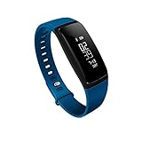 XiYunHan Smart Armband Blutdruck Herzfrequenz Armband Informationen eingehenden Anruf erinnern Schlafüberwachung Schritt Armband V07S Heben Sie Den Bildschirm (Schwarz, Blau, Lila) (Color : Blue)