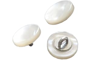 ‎YAHOGA YaHoGa 10 Stück 12 mm Perlmuttknöpfe weiße Perlmutt Knöpfe für Hemden weiß Mop hemd Knöpfe