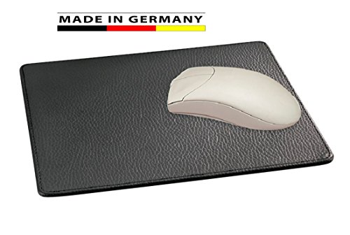 Handmade in Germany Mousepad Leder anthrazit - weiches genarbtes Rindleder - erhältlich in 5 Farben excl. Marke EuroStyle
