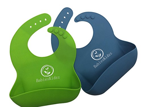 Baby-Lätzchen super weichen Silikon Baby-Lätzchen für Baby feeding.Premium Baby-Lätzchen für Ihre hübschen kids.Easy zu reinigen Baby-Lätzchen in 2 Pack Green / Blue.Order jetzt