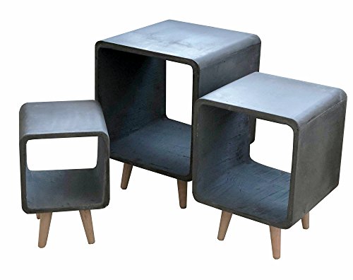 Preisvergleich Produktbild Matodi Beton Beistelltisch anthrazit 40x40x53 cm