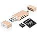 Produktbild Kartenlesegeräte, IBESTWIN 3 IN 1 SD / TF Kartenleser für SDXC, SDHC, Micro SDXC, Micro SD, Micro SDHC, TF Karte Adapter Card Reader für iPhone / iPad / Android (mit OTG) / Mac / PC (Gold)