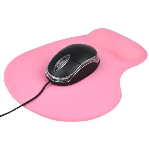 TRIXES Schwarze bequeme Mausmatte mit Handauflage aus Gel in Pink - 3