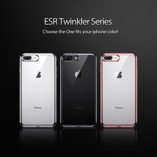 Funda iPhone 8 Plus  7 Plus  ESR Funda Transparente Suave TPU Gel  Ultra Fina   Protecci  n a Bordes y C  mara   Compatible con Carga Inal  mbrica  Enjaca Perfecta para Apple iPhone 7 Plus Nuevo iPhone 8 Plus 5 5  2017 -Negro