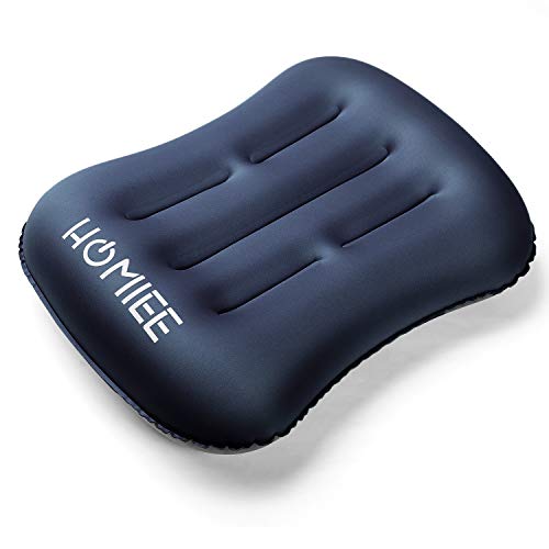 HOMIEE Oreiller de Randonnée, Oreiller de Voyage Gonflable ultraléger, Lombaire Compact Cou Compressible Pliable Lombaire pour Voyager/Faire de la randonnée/Avion/Plage/Pique-Nique