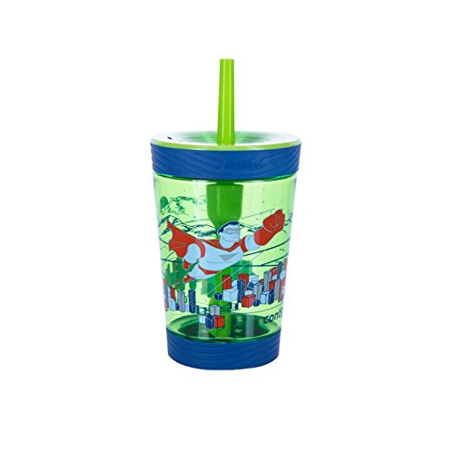 Contigo Spill proof tumbler Kids Bottle, Granny Smith Superhero, 14 oz/420 ml Contigo Spill proof tumbler Kids Bottle, Granny Smith Superhero, 14 oz/420 ml