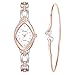 Produktbild Knowin Damen Uhren Geschenkset Armbanduhr Quartzuhr Frauen RLuxus Lady Temperament Watch Armband Set Kettenuhr Armband-Set mit Strass Damenuhren mit Diamant Zifferblatt für Frauen