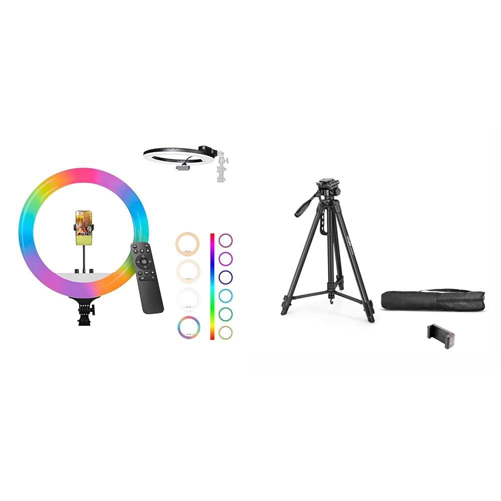DIGITEK DRL-18 RGB 18 Inch LED Ring Light Review with Remote and Holder