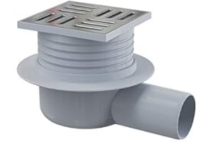 ALCAPLAST Siphon de sol avec grille inox 105 x 105 mm - sortie horizontale