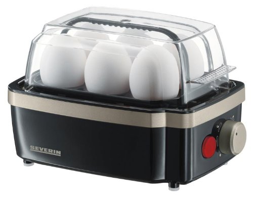 Severin EK 3157 Eierkoch-Automat, schwarz-titan / 1-6 Eier / 400 W