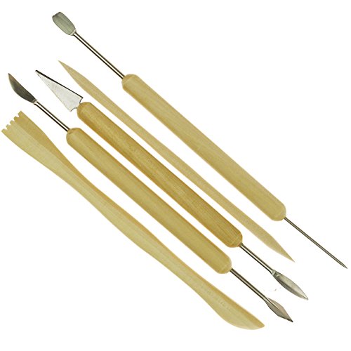 SUMERSHA Modellier-Werkzeug aus Holz und Metall Keramik Ton Skulptur Carving Werkzeug Set 14 Stück - 6