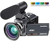 ♥Caméra 4k de la fonction de transmission et de contrôle sans fil WiFi, télécharger l'application 'NovaCam' sur votre téléphone ou votre tablette et connecter le caméscope 4K, on peut opérer et inspecter la caméra 4k.