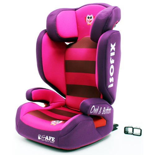 i-Safe Carseat Kid/Toddler Fix ISOfix Group 2-3 - Owl & Button From 15-36kg iSafe