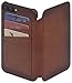 Produktbild Book Type Lederhülle iPhone 7 (4,7 Zoll) mit Kartenfächer und Deckel | Cover aus Leder für iPhone 7 mit Deckel und Kartenfächer auf der Rückseite | StilGut Premium Vintage - Cognac Antik