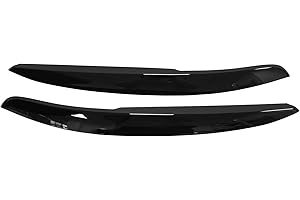 HouYeen Vordere linke und rechte Scheinwerfer-Augenbrauen Blenden Abdeckung glänzend schwarz für Polo Mk5 6C 6R 2011-2018