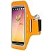 Produktbild mobilefox®® Handytasche Sport Armband mit LED-Licht & Schlüsselfach Sweatproof für 6,0 Zoll LG V10 Orange - Joggen Schutzhülle Smartphone Halter