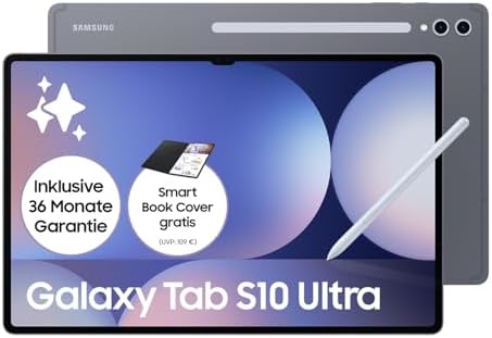 Samsung Galaxy Tab S10 Ultra AI Tablet, Android Tablet, 12 GB RAM, 256 GB di memoria, display AMOLED, rivestimento antiriflesso, incl. S Pen 5G, Moonstone Gray, 36 mesi di garanzia