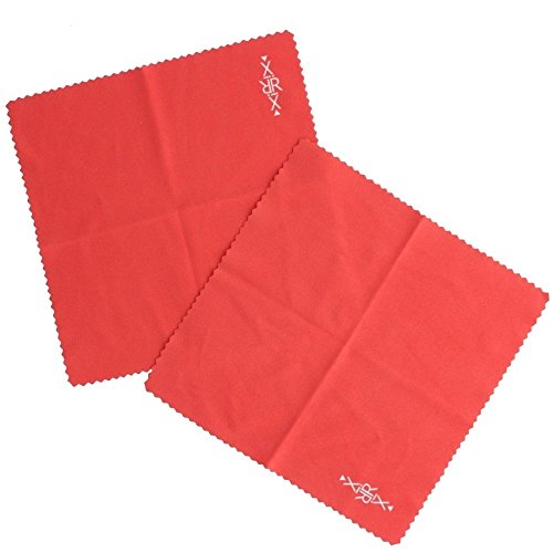 Brillenputztücher Mikrofasertücher 15×15 cm / Reinigungstücher zur Reinigung von Brille Display Glas Handy Kamera Objektiv – 5 Stück / rot - 4
