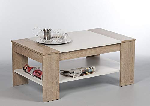 spécification Stella Trading Finley Sonoma 172410 Table Basse avec 1 étagère Chêne et Blanc