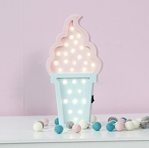 Nordic Style LED Night Light Table Lamp Wall Lamp Wall Decoration LED Ornament Children Room Decoration Delicious Ice Cream Cartoon Lamp , blue