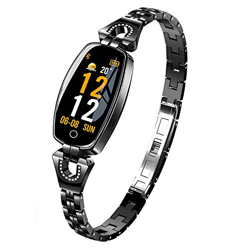 Preisvergleich Produktbild Bovake Smartwatch Kinder Damen Herzfrequenz Aktivitäts Schrittzähler Kalorien Intelligentes Armband (Schwarz)