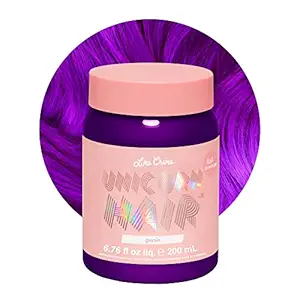 Lime Crime Unicorn Hair Dye, Genie - Deep Violet-Purple Fantasy Hair Color - Full-Coverage, Ultra-Conditioning, Semi-Permanent, Damage-Free Formula - Vegan - 6.76 fl. oz.