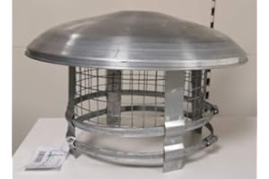 ROUND TOWER Chrome CHIMENY Cap C/W Bird Screen Canopy Chimney Cowl