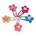 Janecrafts Cute 2" Fabric Button Baby Girl Flower Bow with Ribbon Covered Hair Snap 5 Pairs