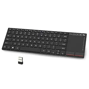 Rii K22 Ultra Slim 2.4GHz Mini Wireless Multimedia Keyboard with Touchpad,Aviation Aluminum Alloy Cover and Rechargable Li-ion Battery for PC,Laptop,Raspberry Pi2,Smart TV,IPTV,Android Box