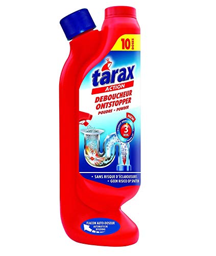 Tarax - Desatascador Ontstopper - Chrono dose disuelve todos los tapones en 15 minutos - 10 dosis - 1 botella de 600 g