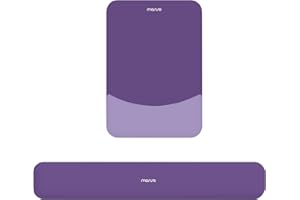 MOSISO Wrist Rest Support for Mouse Pad&Keyboard Set, Rectangular Ergonomic Mousepad Non-Slip Base Home/Office Pain Relief&Easy Typing Pad with Neoprene Cloth&Raised Curved Memory Foam,Imperial Purple