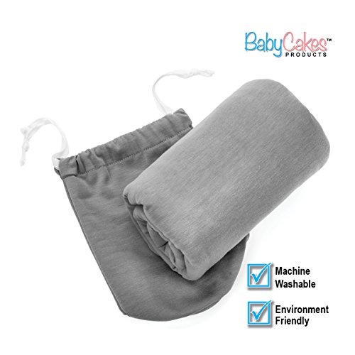 4-in-1 Babytragetuch | Babytrage für Männer und Frauen | Baby Wrap Sling | Tragetuch | Tragehilfe – Das beste Geschenk für Baby Shower von BabyCakes (grau) - 7