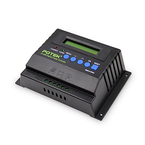 POTEK MPPT 30A 12V/24V Solar Panel Batterie Regulator Solar Controller Laderegler mit LCD Display