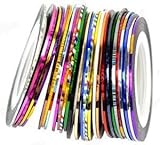30Pcs Mixed Colors Rolls Striping Tape Line Nail Art Tips Decoration Sticker