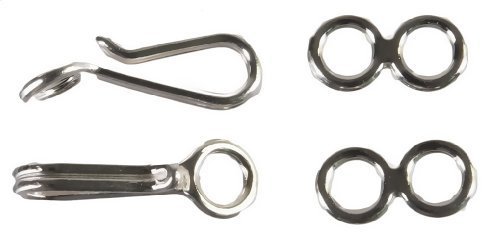4 Sterling Silver Hook and Eye Clasps Double Wire USA Made 13mm (4) by uGems Sterling Silver
