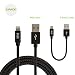 Produktbild iKits (2-Pack Lightning Kabel, Lightning auf USB Nylon Kabel 8 pin Daten Synchronisation Ladekabel für iPhone 7Plus/7/6/6S/5/5s/5c, iPad Pro/Air 2/iPad Mini, iPad Nano, iPod Touch